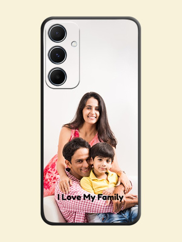 Full Single Pic Upload With Text On Space Black Custom Soft Matte Mobile Back Cover - Galaxy M55 5G