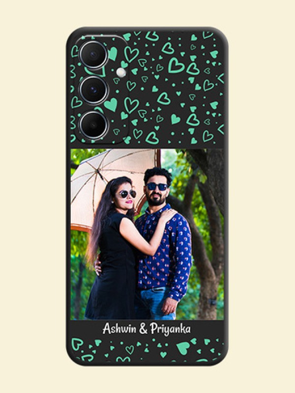 Sea Green Indefinite Love Pattern on Photo On Space Black Custom Soft Matte Mobile Back Cover - Galaxy M55s 5G