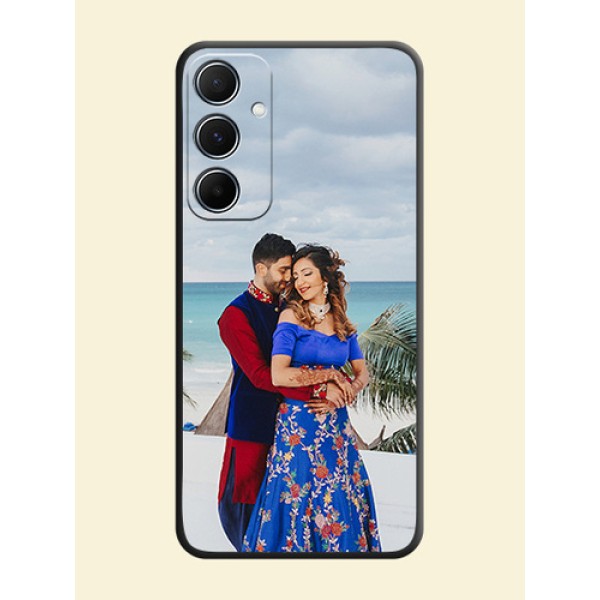 Full Single Pic Upload On Space Black Custom Soft Matte Mobile Back Cover - Galaxy M55s 5G Full Single Pic Upload On Space Black Custom Soft Matte Mobile Back Cover - Galaxy M55s 5G