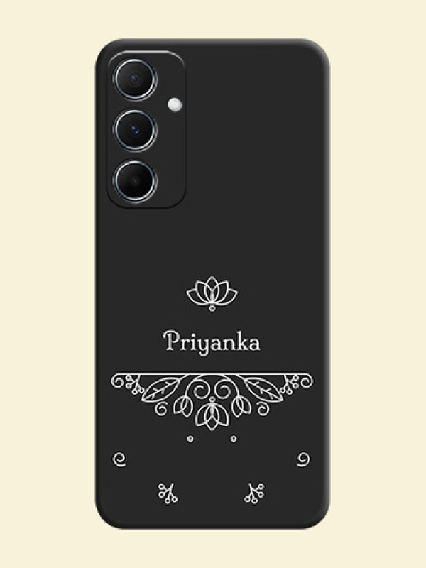 Lotus Garden Custom Text On Space Black Custom Soft Matte Mobile Back Cover - Galaxy M55s 5G