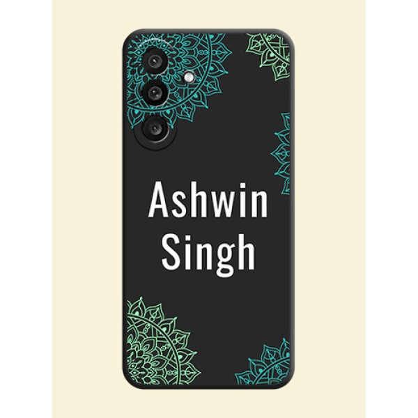 Your Name with Floral Design On Space Black Custom Soft Matte Mobile Back Cover - Samsung Galaxy M56 5G Your Name with Floral Design On Space Black Custom Soft Matte Mobile Back Cover - Samsung Galaxy M56 5G