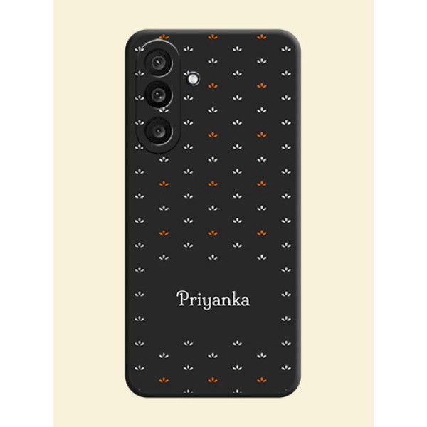 Simple Pattern With Custom Text On Space Black Custom Soft Matte Mobile Back Cover - Samsung Galaxy M56 5G Simple Pattern With Custom Text On Space Black Custom Soft Matte Mobile Back Cover - Samsung Galaxy M56 5G