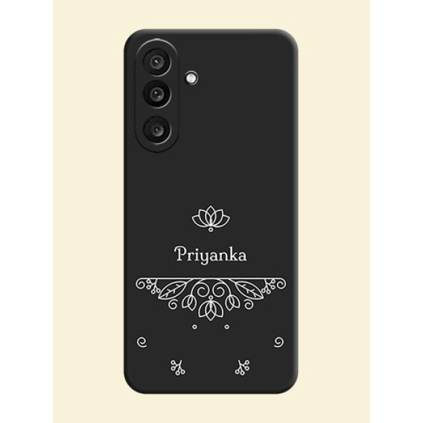 Lotus Garden Custom Text On Space Black Custom Soft Matte Mobile Back Cover - Samsung Galaxy M56 5G Lotus Garden Custom Text On Space Black Custom Soft Matte Mobile Back Cover - Samsung Galaxy M56 5G