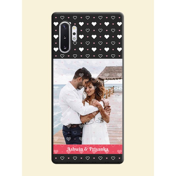 White Color Love Symbols with Text Design - Photo on Space Black Soft Matte Phone Cover - Galaxy Note 10 Plus White Color Love Symbols with Text Design - Photo on Space Black Soft Matte Phone Cover - Galaxy Note 10 Plus