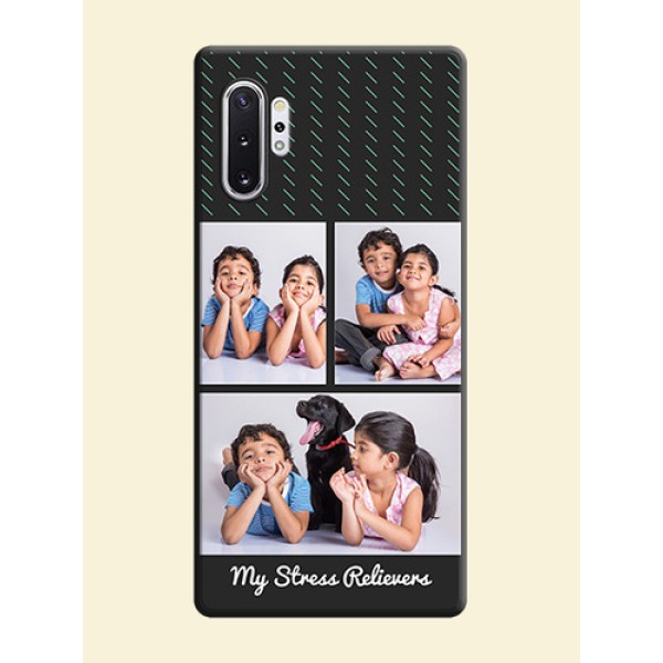 Cross Dotted Pattern with 2 Image Holder on Personalised Space Black Soft Matte Cases - Galaxy Note 10 Plus Cross Dotted Pattern with 2 Image Holder on Personalised Space Black Soft Matte Cases - Galaxy Note 10 Plus
