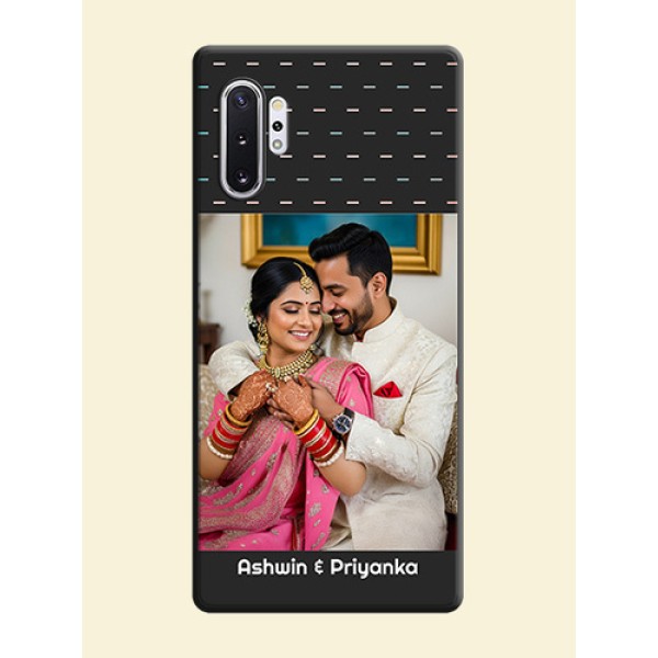 Line Pattern Design with Text on Space Black Custom Soft Matte Phone Back Cover - Galaxy Note 10 Plus Line Pattern Design with Text on Space Black Custom Soft Matte Phone Back Cover - Galaxy Note 10 Plus
