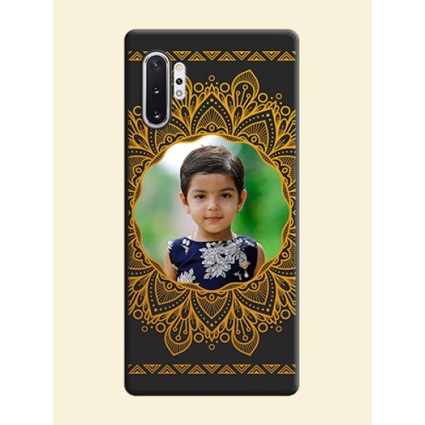 Round Image with Floral Design - Photo on Space Black Soft Matte Mobile Cover - Galaxy Note 10 Plus Round Image with Floral Design - Photo on Space Black Soft Matte Mobile Cover - Galaxy Note 10 Plus