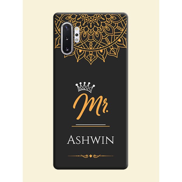 Mr Name with Floral Design on Personalised Space Black Soft Matte Cases - Galaxy Note 10 Plus Mr Name with Floral Design on Personalised Space Black Soft Matte Cases - Galaxy Note 10 Plus