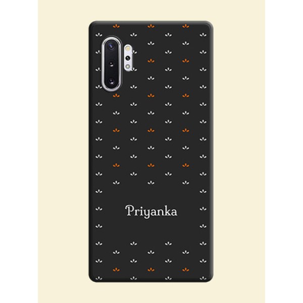 Simple Pattern With Custom Text On Space Black Personalized Soft Matte Phone Covers -Samsung Galaxy Note 10 Plus Simple Pattern With Custom Text On Space Black Personalized Soft Matte Phone Covers -Samsung Galaxy Note 10 Plus