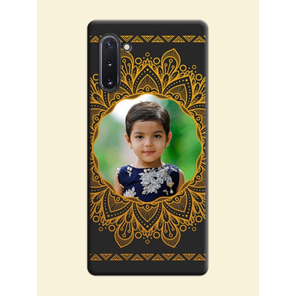 Round Image with Floral Design - Photo on Space Black Soft Matte Mobile Cover - Galaxy Note 10 Round Image with Floral Design - Photo on Space Black Soft Matte Mobile Cover - Galaxy Note 10