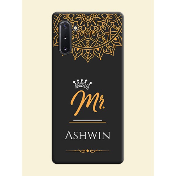 Mr Name with Floral Design on Personalised Space Black Soft Matte Cases - Galaxy Note 10 Mr Name with Floral Design on Personalised Space Black Soft Matte Cases - Galaxy Note 10