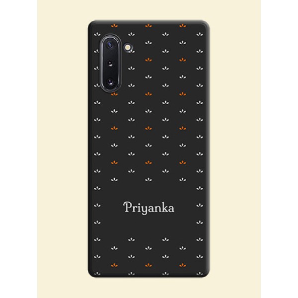 Simple Pattern With Custom Text On Space Black Personalized Soft Matte Phone Covers -Samsung Galaxy Note 10 Simple Pattern With Custom Text On Space Black Personalized Soft Matte Phone Covers -Samsung Galaxy Note 10