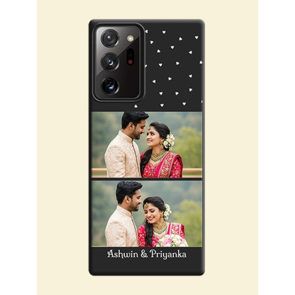 Miniature Love Symbols with Name on Space Black Custom Soft Matte Back Cover - Galaxy Note 20 Ultra Miniature Love Symbols with Name on Space Black Custom Soft Matte Back Cover - Galaxy Note 20 Ultra