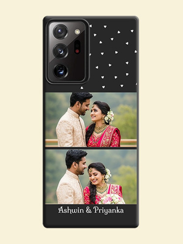 Miniature Love Symbols with Name on Space Black Custom Soft Matte Back Cover - Galaxy Note 20 Ultra