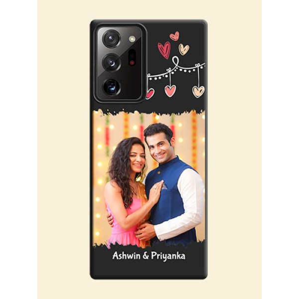 Pink Love Hangings with Name on Space Black Custom Soft Matte Phone Cases - Galaxy Note 20 Ultra Pink Love Hangings with Name on Space Black Custom Soft Matte Phone Cases - Galaxy Note 20 Ultra