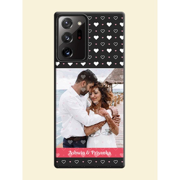 White Color Love Symbols with Text Design - Photo on Space Black Soft Matte Phone Cover - Galaxy Note 20 Ultra White Color Love Symbols with Text Design - Photo on Space Black Soft Matte Phone Cover - Galaxy Note 20 Ultra