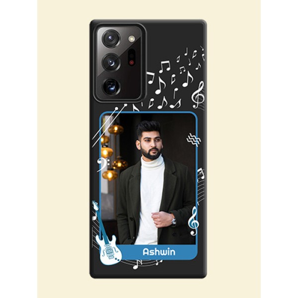 Musical Theme Design with Text - Photo on Space Black Soft Matte Mobile Case - Galaxy Note 20 Ultra Musical Theme Design with Text - Photo on Space Black Soft Matte Mobile Case - Galaxy Note 20 Ultra