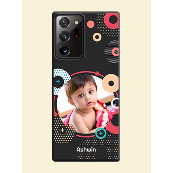 Multicoloured Round Image on Personalised Space Black Soft Matte Cases - Galaxy Note 20 Ultra Multicoloured Round Image on Personalised Space Black Soft Matte Cases - Galaxy Note 20 Ultra