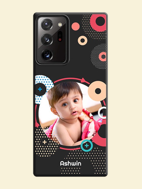 Multicoloured Round Image on Personalised Space Black Soft Matte Cases - Galaxy Note 20 Ultra