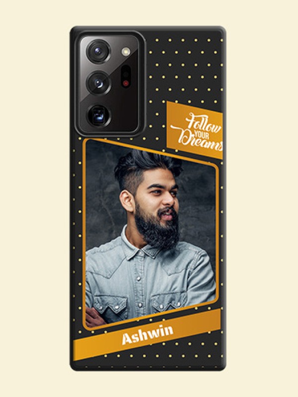 Follow Your Dreams with White Dots on Space Black Custom Soft Matte Phone Cases - Galaxy Note 20 Ultra