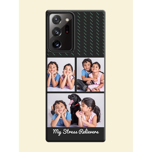 Cross Dotted Pattern with 2 Image Holder on Personalised Space Black Soft Matte Cases - Galaxy Note 20 Ultra Cross Dotted Pattern with 2 Image Holder on Personalised Space Black Soft Matte Cases - Galaxy Note 20 Ultra
