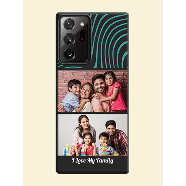 Wave Pattern with 2 Image Holder on Space Black Personalized Soft Matte Phone Covers - Galaxy Note 20 Ultra Wave Pattern with 2 Image Holder on Space Black Personalized Soft Matte Phone Covers - Galaxy Note 20 Ultra