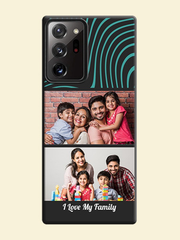 Wave Pattern with 2 Image Holder on Space Black Personalized Soft Matte Phone Covers - Galaxy Note 20 Ultra