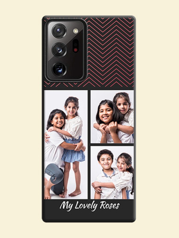Wave Pattern with 3 Image Holder on Space Black Custom Soft Matte Back Cover - Galaxy Note 20 Ultra