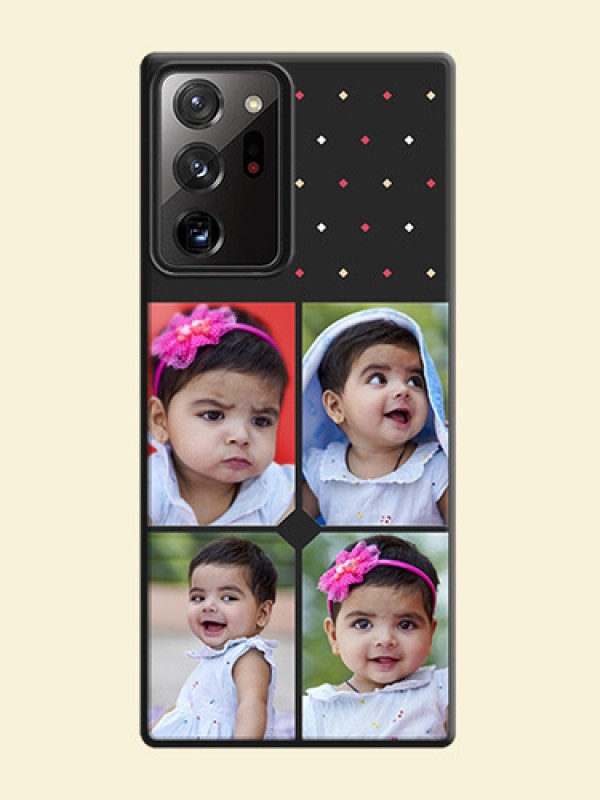Multicolor Dotted Pattern with 4 Image Holder on Space Black Custom Soft Matte Phone Cases - Galaxy Note 20 Ultra