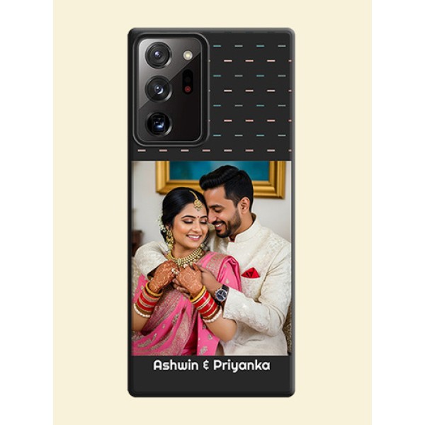 Line Pattern Design with Text on Space Black Custom Soft Matte Phone Back Cover - Galaxy Note 20 Ultra Line Pattern Design with Text on Space Black Custom Soft Matte Phone Back Cover - Galaxy Note 20 Ultra