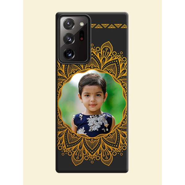Round Image with Floral Design - Photo on Space Black Soft Matte Mobile Cover - Galaxy Note 20 Ultra Round Image with Floral Design - Photo on Space Black Soft Matte Mobile Cover - Galaxy Note 20 Ultra