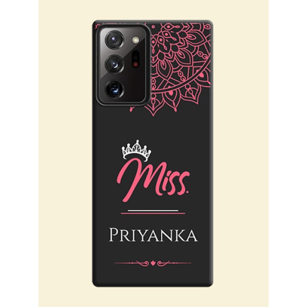 Mrs Name with Floral Design on Space Black Personalized Soft Matte Phone Covers - Galaxy Note 20 Ultra Mrs Name with Floral Design on Space Black Personalized Soft Matte Phone Covers - Galaxy Note 20 Ultra
