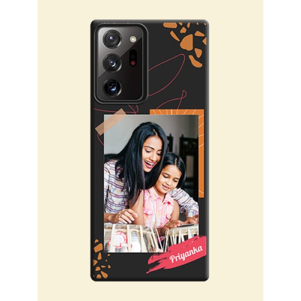 Orange Photo Frame on Space Black Custom Soft Matte Phone Back Cover - Galaxy Note 20 Ultra Orange Photo Frame on Space Black Custom Soft Matte Phone Back Cover - Galaxy Note 20 Ultra