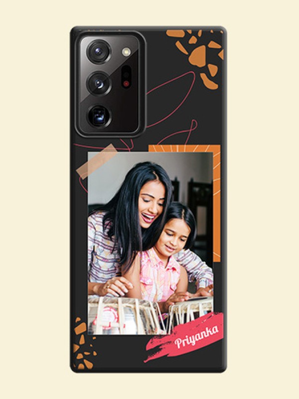 Orange Photo Frame on Space Black Custom Soft Matte Phone Back Cover - Galaxy Note 20 Ultra