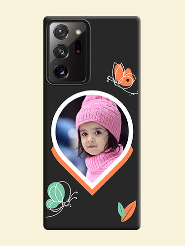 Upload Pic With Simple Butterly Design On Space Black Personalized Soft Matte Phone Covers -Samsung Galaxy Note 20 Ultra