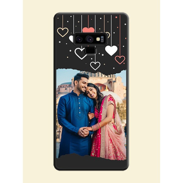 Love Hangings with Splash Wave Picture on Space Black Custom Soft Matte Phone Back Cover - Galaxy Note 9 Love Hangings with Splash Wave Picture on Space Black Custom Soft Matte Phone Back Cover - Galaxy Note 9