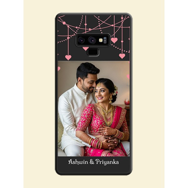 Pink Love Hangings with Text on Space Black Custom Soft Matte Back Cover - Galaxy Note 9 Pink Love Hangings with Text on Space Black Custom Soft Matte Back Cover - Galaxy Note 9