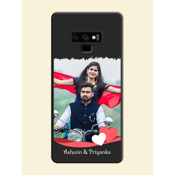 Pin Color Love Shaped Ribbon Design with Text on Space Black Custom Soft Matte Phone Back Cover - Galaxy Note 9 Pin Color Love Shaped Ribbon Design with Text on Space Black Custom Soft Matte Phone Back Cover - Galaxy Note 9