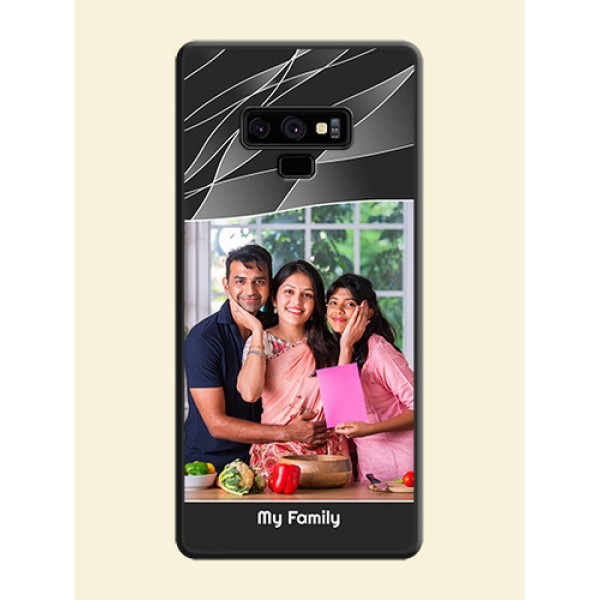 Mixed Wave Lines on Photo on Space Black Soft Matte Mobile Cover - Galaxy Note 9 Mixed Wave Lines on Photo on Space Black Soft Matte Mobile Cover - Galaxy Note 9