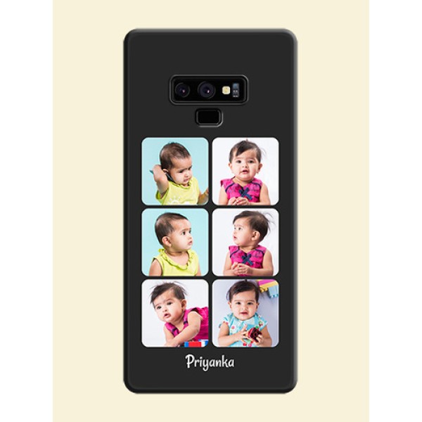 Floral Art with 6 Image Holder on Photo on Space Black Soft Matte Mobile Case - Galaxy Note 9 Floral Art with 6 Image Holder on Photo on Space Black Soft Matte Mobile Case - Galaxy Note 9