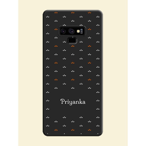 Simple Pattern With Custom Text On Space Black Personalized Soft Matte Phone Covers -Samsung Galaxy Note 9 Simple Pattern With Custom Text On Space Black Personalized Soft Matte Phone Covers -Samsung Galaxy Note 9