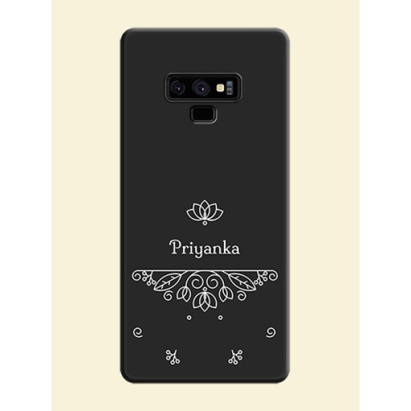 Lotus Garden Custom Text On Space Black Personalized Soft Matte Phone Covers -Samsung Galaxy Note 9 Lotus Garden Custom Text On Space Black Personalized Soft Matte Phone Covers -Samsung Galaxy Note 9