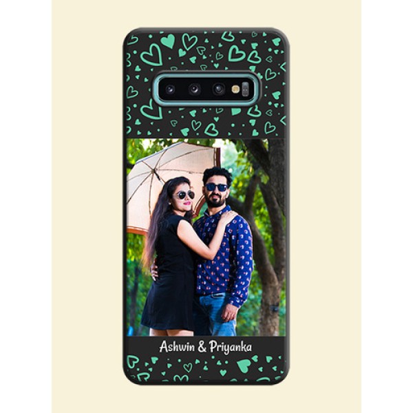 Sea Green Indefinite Love Pattern - Photo on Space Black Soft Matte Mobile Cover - Galaxy S10 Plus Sea Green Indefinite Love Pattern - Photo on Space Black Soft Matte Mobile Cover - Galaxy S10 Plus
