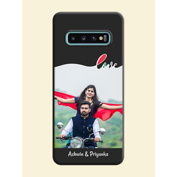 Fall in Love Pattern with Picture - Photo on Space Black Soft Matte Mobile Case - Galaxy S10 Plus Fall in Love Pattern with Picture - Photo on Space Black Soft Matte Mobile Case - Galaxy S10 Plus