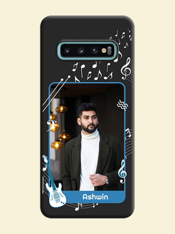 Musical Theme Design with Text - Photo on Space Black Soft Matte Mobile Case - Galaxy S10 Plus