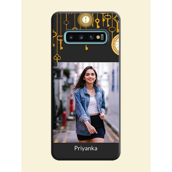 Decorative Design with Text on Space Black Custom Soft Matte Back Cover - Galaxy S10 Plus Decorative Design with Text on Space Black Custom Soft Matte Back Cover - Galaxy S10 Plus
