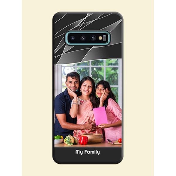 Mixed Wave Lines - Photo on Space Black Soft Matte Mobile Cover - Galaxy S10 Plus Mixed Wave Lines - Photo on Space Black Soft Matte Mobile Cover - Galaxy S10 Plus