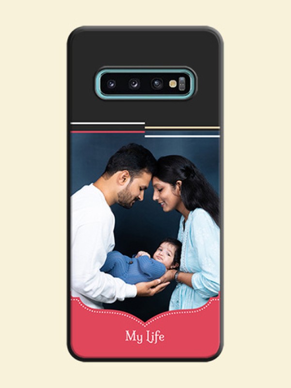 Classic Plain Design with Name - Photo on Space Black Soft Matte Phone Cover - Galaxy S10 Plus