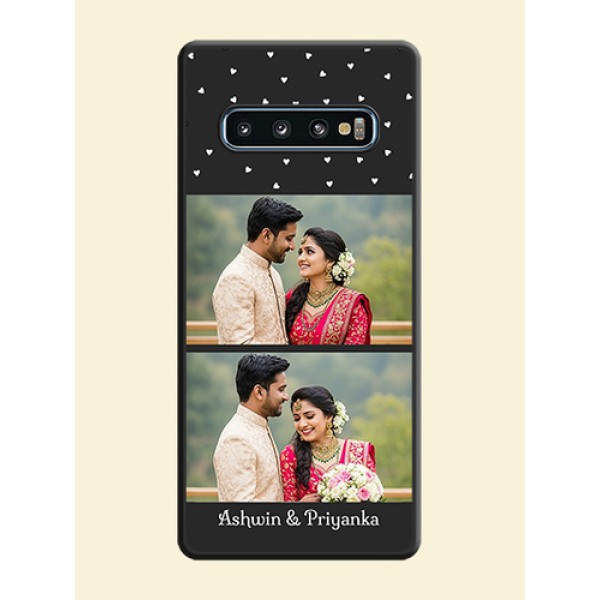 Miniature Love Symbols with Name on Space Black Custom Soft Matte Back Cover - Galaxy S10 Miniature Love Symbols with Name on Space Black Custom Soft Matte Back Cover - Galaxy S10