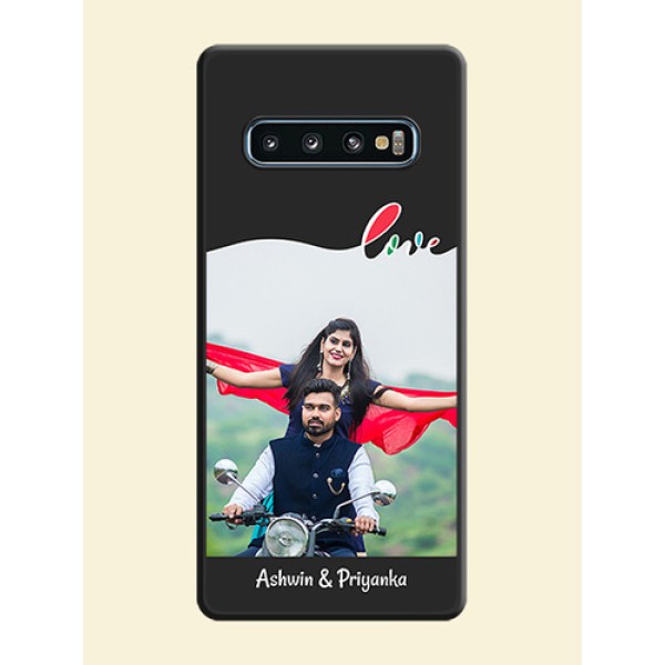 Fall in Love Pattern with Picture on Photo on Space Black Soft Matte Mobile Case - Galaxy S10 Fall in Love Pattern with Picture on Photo on Space Black Soft Matte Mobile Case - Galaxy S10